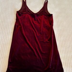 Mango Deep Red Velvet Dress